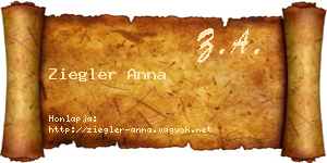 Ziegler Anna névjegykártya